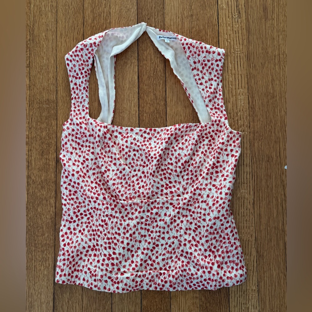 Reformation Red and White Women's Top